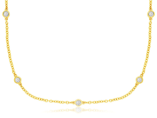 Diamonds by the Yard Style Necklace in 14 kt Yellow Gold