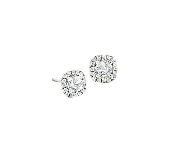 1.01 carat Diamond Halo Earrings