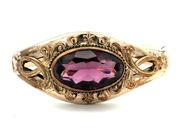 Antique Amethyst Gold-Filled Bange Bracelet