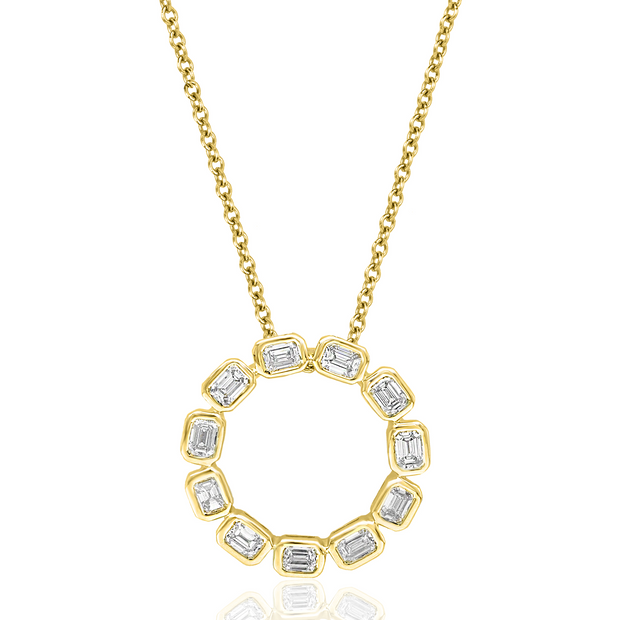 Bezel Set Diamond Pendant in 14 kt Yellow Gold