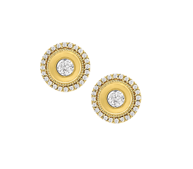 Diamond Earrings in 14 kt Yellow Gold