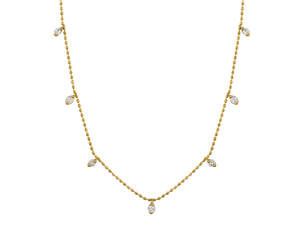 Diamond Drop Necklace in 14 kt Yellow Gold