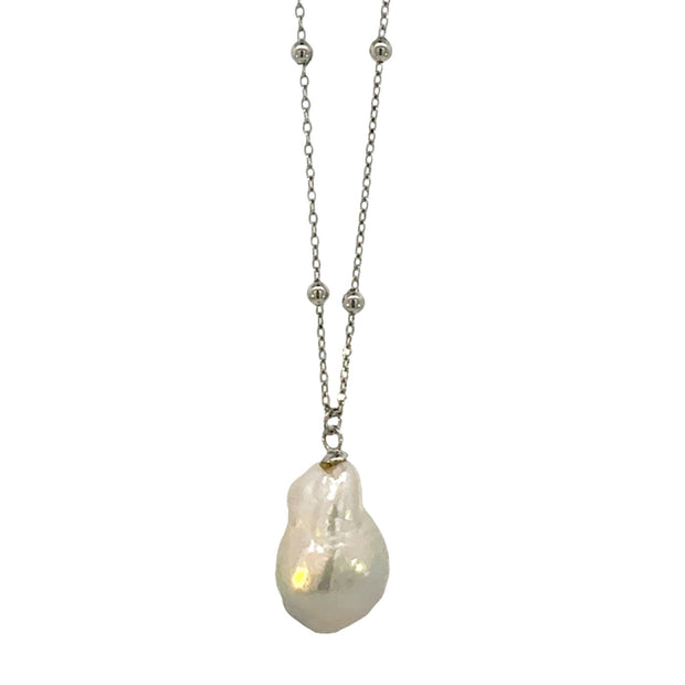 Freshwater Baroque Pearl Pendant in Sterling Silver