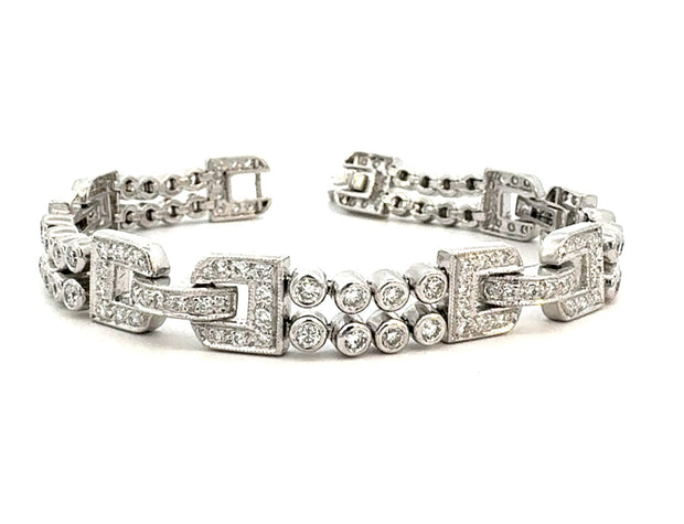 Art Deco Style Diamond Bracelet in Platinum