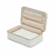 "Maria" Medium Zip Jewelry Case in White by WOLF