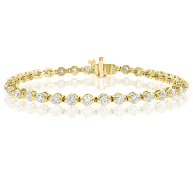 5.01 ct Diamond Tennis Bracelet in 14 kt Yellow Gold