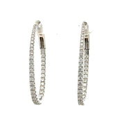 Diamond Hoop Earrings in 18 kt White Gold