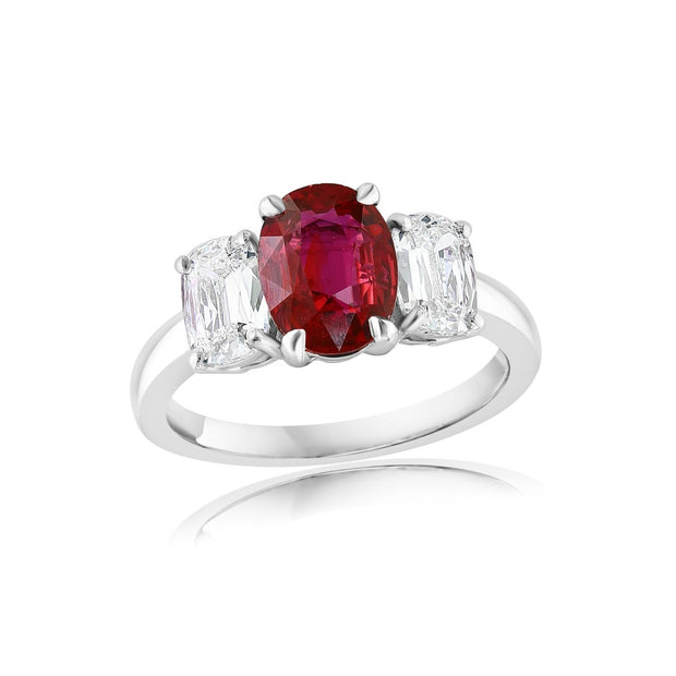 Ruby and Diamond Ring in Platinum