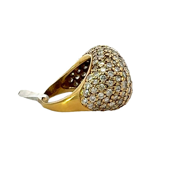 Pave Diamond Ring in 18 kt Yellow Gold