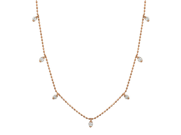 Diamond Drop Necklace in 14 kt Rose Gold