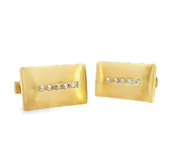 Vintage Diamond Cufflinks in 14 kt Yellow Gold