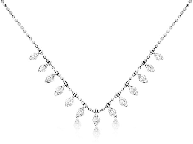 Diamond Chandelier Station Necklace in 14 kt White Gold