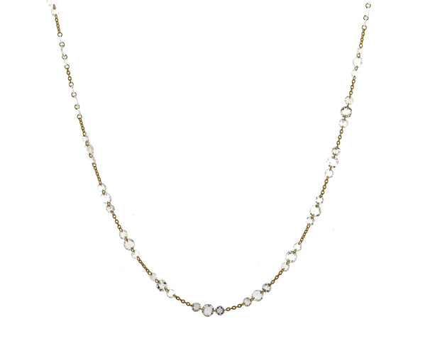 Diamond Station Necklace in 18 kt Yellow Gold