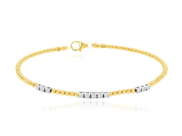 Flexible Diamond Bangle Bracelet in 14 kt Yellow Gold