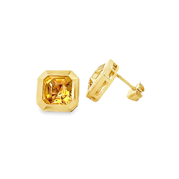 Citrine Earrings in 14 kt Yellow Gold
