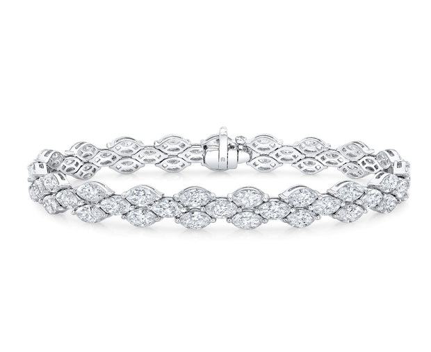 11.90 ct Marquise Cut Diamond Bracelet in 18 kt White Gold