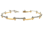 Diamond Link Bracelet in 14 kt Yellow and 14 kt White Gold