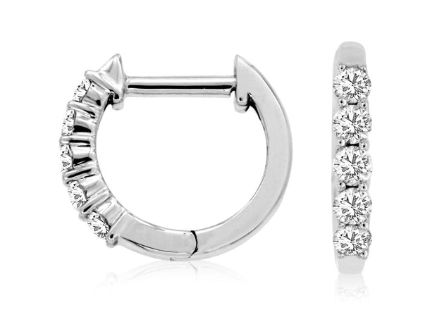 Diamond Hoop Earrings in 14 kt white gold