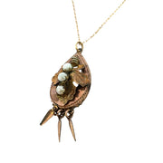 Victorian Pendant with Pearls in 9 kt Gold on a 10 kt Yellow Gold Chain