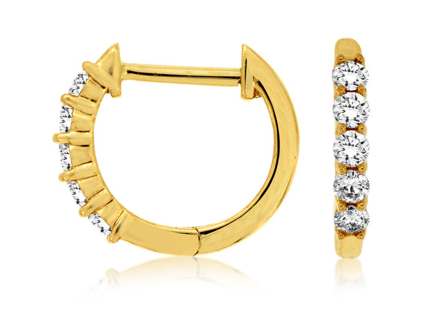 Diamond Hoop Earrings in 14 kt yellow gold