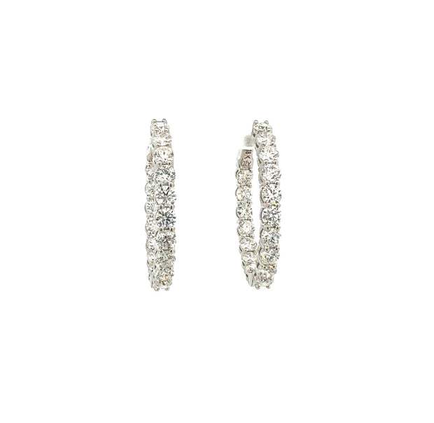 4.25 carat Diamond Hoop Earrings in 18 kt White Gold