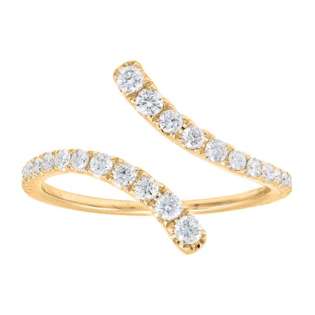 Diamond Bypass Ring in 18 kt Yellow Gold