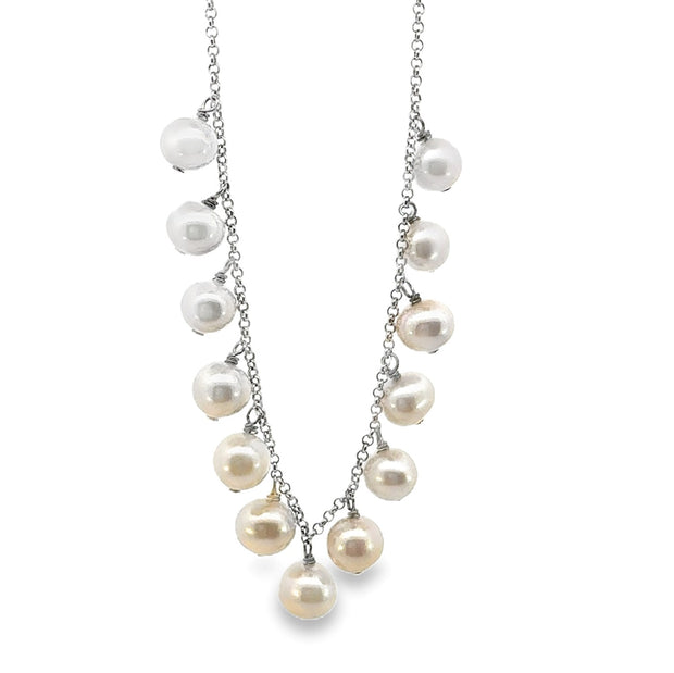 Freshwater Pearl Necklace in Sterling Silver