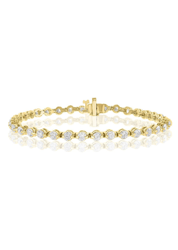 5.01 ct Diamond Tennis Bracelet in 14 kt Yellow Gold