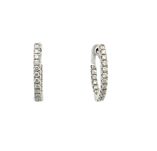 Diamond Hoop Earrings in 18 kt White Gold