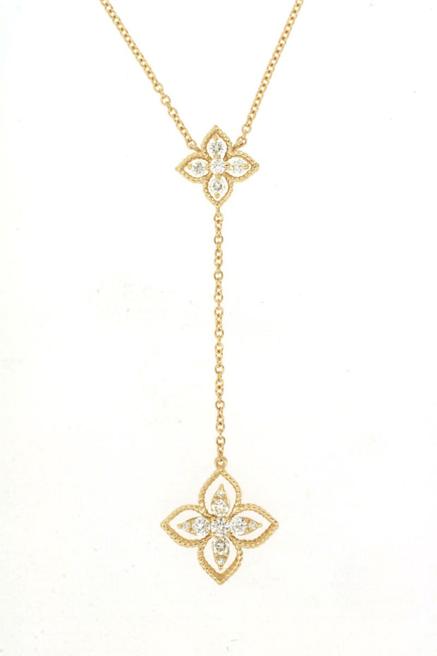 Diamond Drop Necklace in 14 kt yellow gold