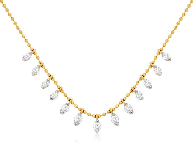 Diamond Necklace in 14 kt Yellow Gold