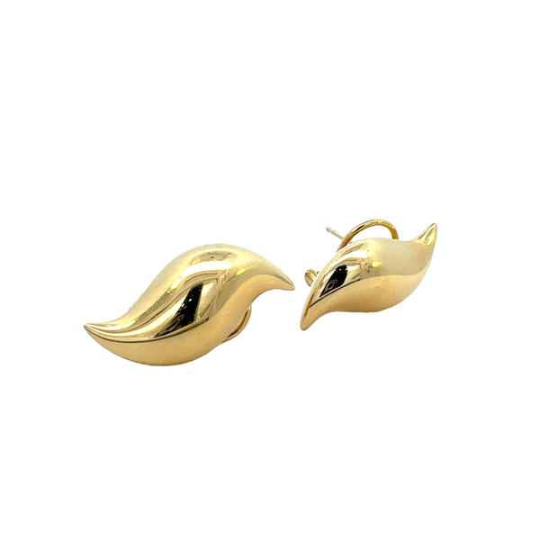 Vintage Tiffany & Co. "Feather" Earrings by Elsa Peretti in 18 kt Yellow Gold