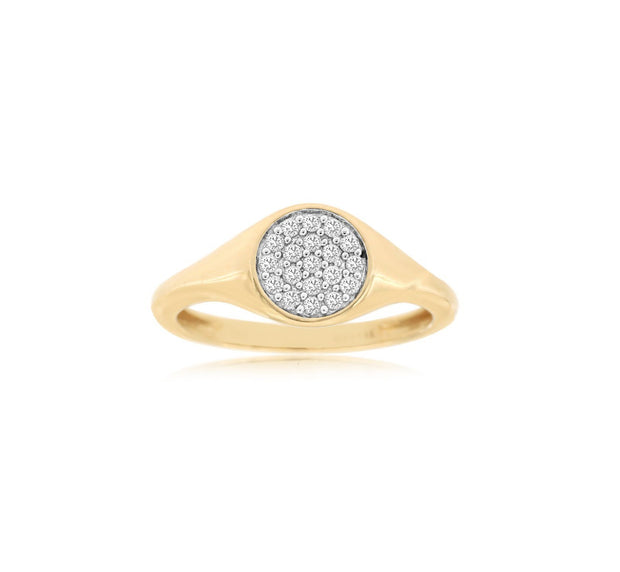 Pave Diamond Ring in 14 kt Yellow Gold