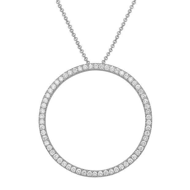 1.04 carat Diamond Circle Pendant in 18 kt White Gold