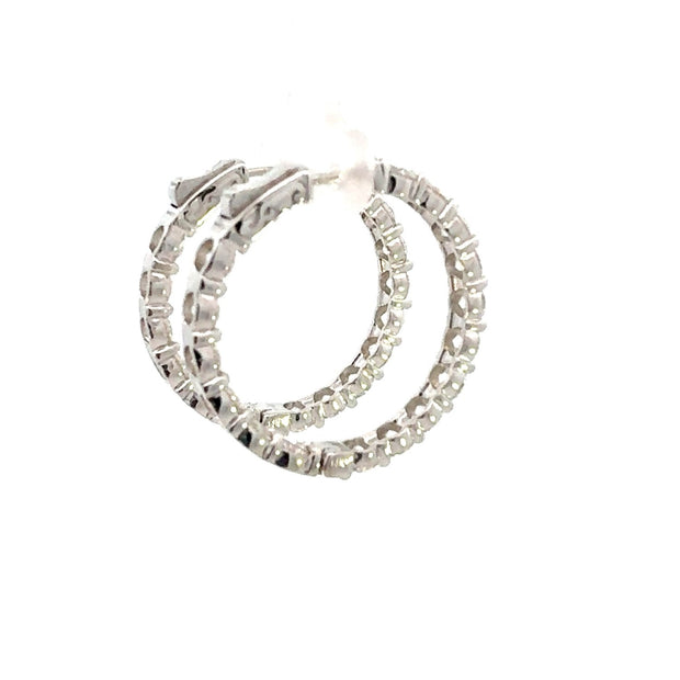 7.00 carat Diamond Hoop Earrings in 14 kt White Gold