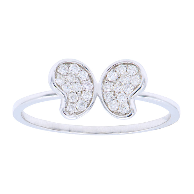 Diamond Butterfly Ring in 18 kt White Gold