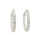 4.25 carat Diamond Hoop Earrings in 18 kt White Gold