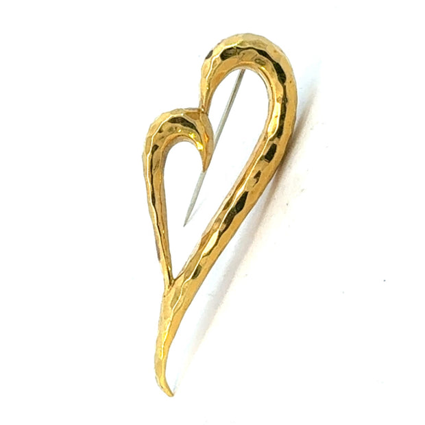 Vintage Henry Dunay Heart Pin in 18 kt Yellow Gold