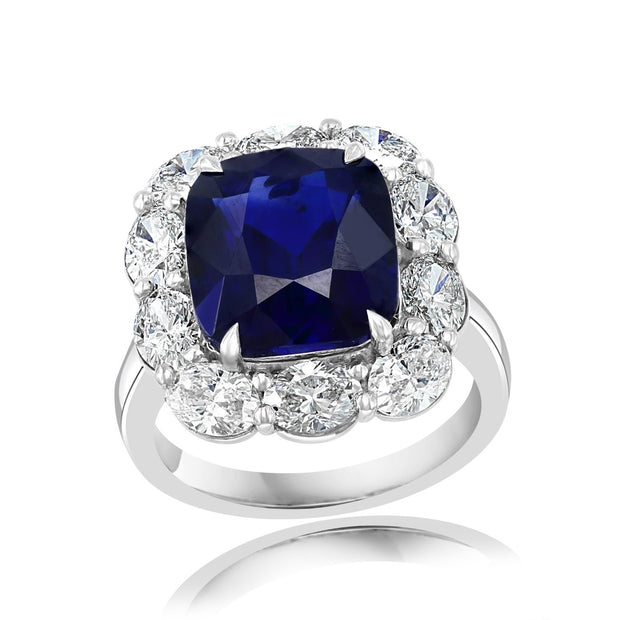 Ceylon Sapphire and Diamond Ring in Platinum