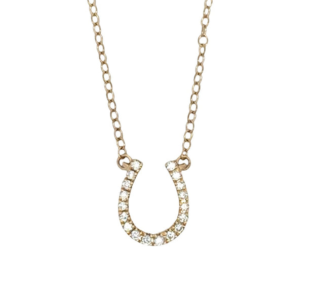 Diamond Horseshoe Pendant in 14 kt Yellow Gold