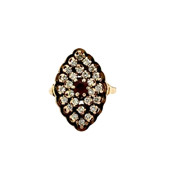 Vintage Ruby and Diamond Ring in 14 kt Yellow Gold