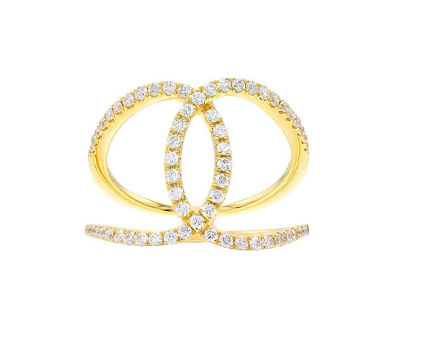 Diamond Double Circle Ring in 14 kt Yellow Gold