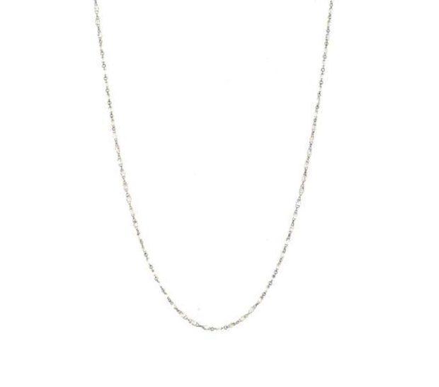 36" Diamond Briolette Necklace in 18 kt White Gold