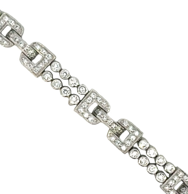 Art Deco Style Diamond Bracelet in Platinum