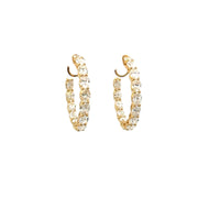 Diamond Oval Hoop Earrings in 18 kt Yellow Gold