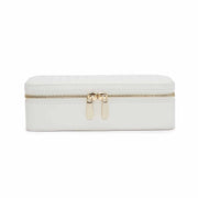 "Maria" Medium Zip Jewelry Case in White by WOLF