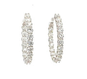 4.25 carat Diamond Hoop Earrings in 18 kt White Gold