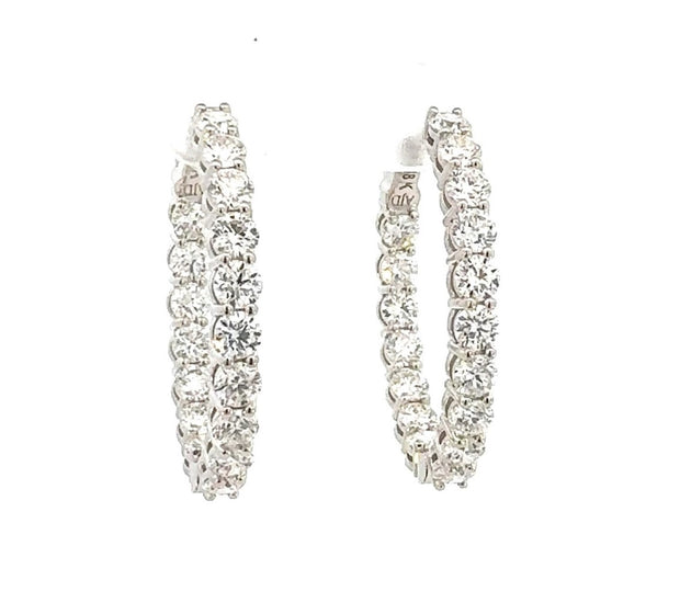 4.25 carat Diamond Hoop Earrings in 18 kt White Gold