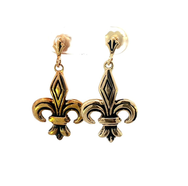 Fleur de Lis Earrings in 14 kt Yellow Gold