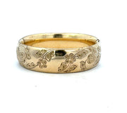 Vintage Gold Filled Bangle with Flower Design